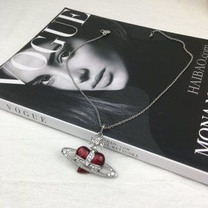 💗NWT Vivienne Westwood Red Heart Saturn Necklace